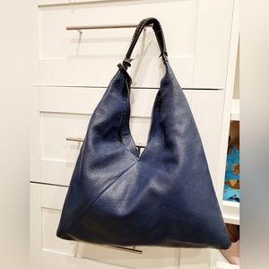 Nardelli Navy Blue Genuine Leather Handbag Made in Italy